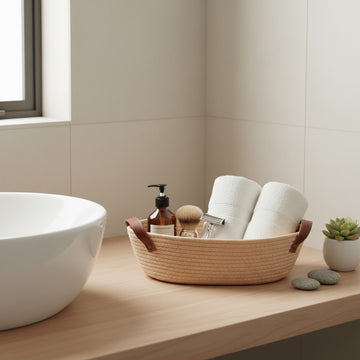 Woven bathroom organiser
