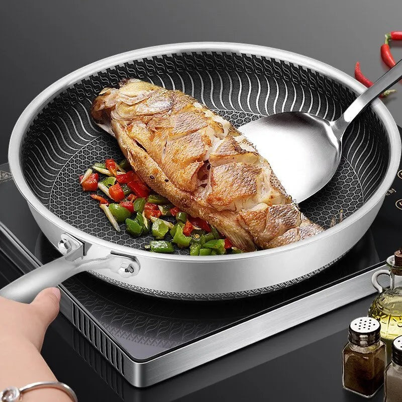 Tidings™ HeatSync™ Stainless Steel Frying Pan — Honeycomb Non-Stick Design