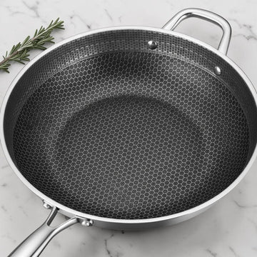 Tidings™ HeatSync™ Stainless Steel Frying Pan — Honeycomb Non-Stick Design