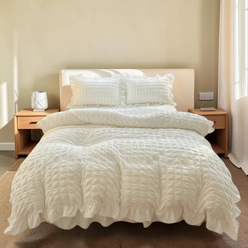 ÉlodieRuffle™ — Textured Ruffle Duvet Cover Set