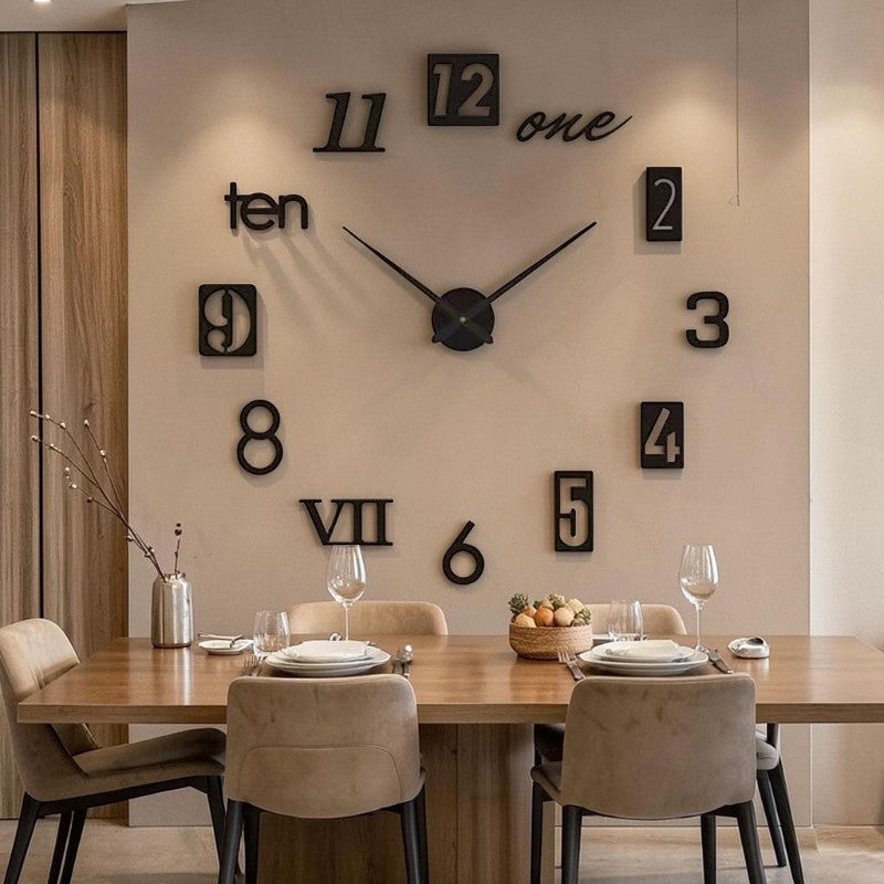 Dimenza™ Modern Frameless 3D Wall Clock — by Twinkle