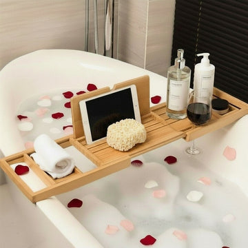 Tidings™ Lumaë™ Bamboo Bath Caddy — Adjustable Bath Tray